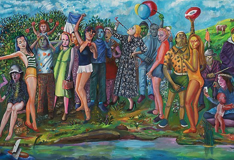 MArtial Raysse, La Paix, 2023, 300 × 500 cm, acrylic sur toile.