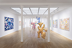 Vue de l'exposition Chef Menteur de Léonard Martin, espace Grenier Saint Lazare (Paris).