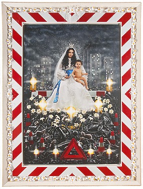 Pierre et Gilles, La Vierge à l'enfant (Hafsia Herzi et Loric), 2009, Ink-jet photograph printed on canvas and painted, 260,5 × 194,5 cm — 102 1/2 × 76 5/8 in.