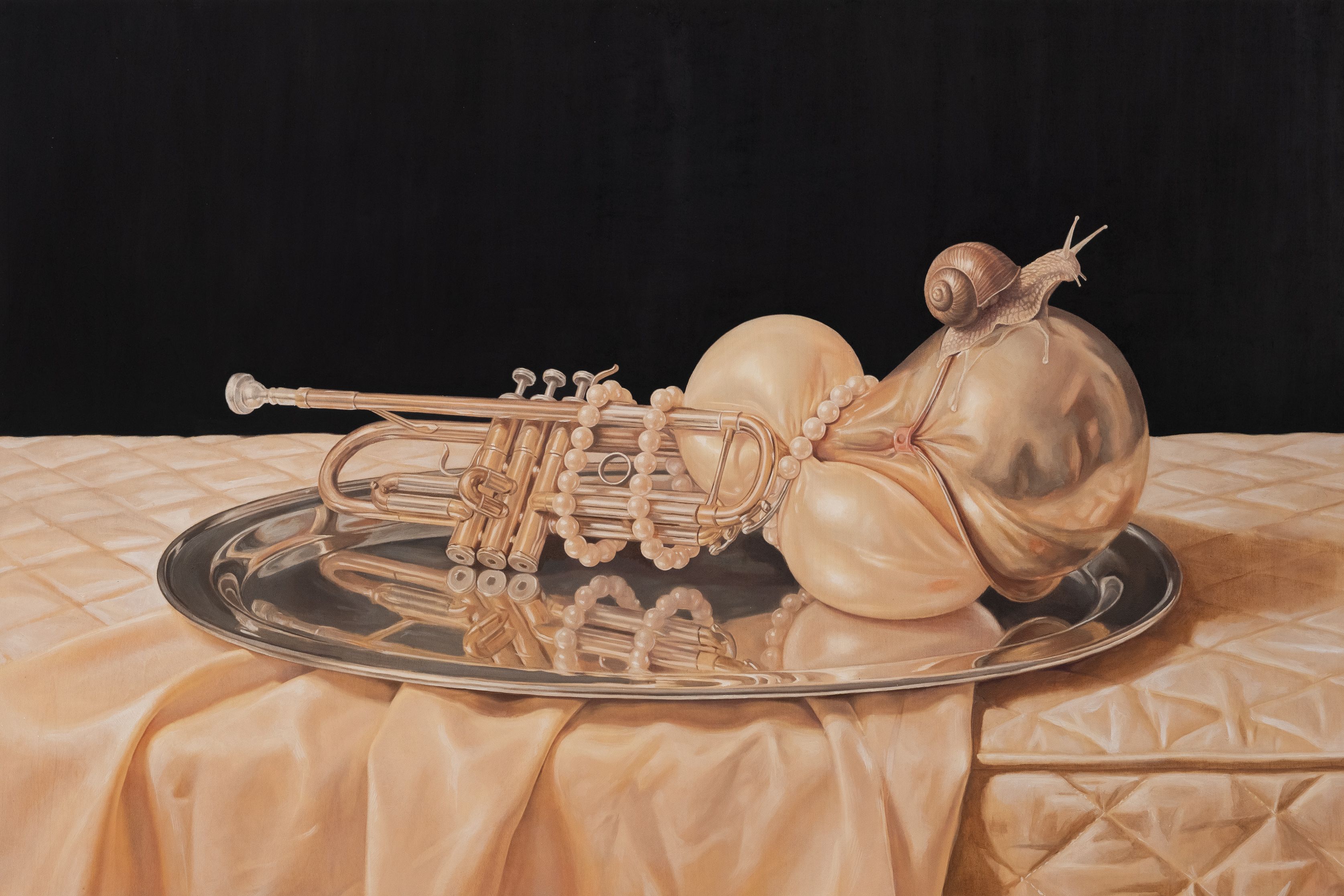 DAVID SMALLING Party Favor, 2026 Oil on panel 61 × 91.5cm — 24 × 36 in.