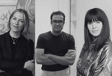 De gauche à droite : Edith Devaney, Jitish Kallat, Rebecca Lamarche-Vadel