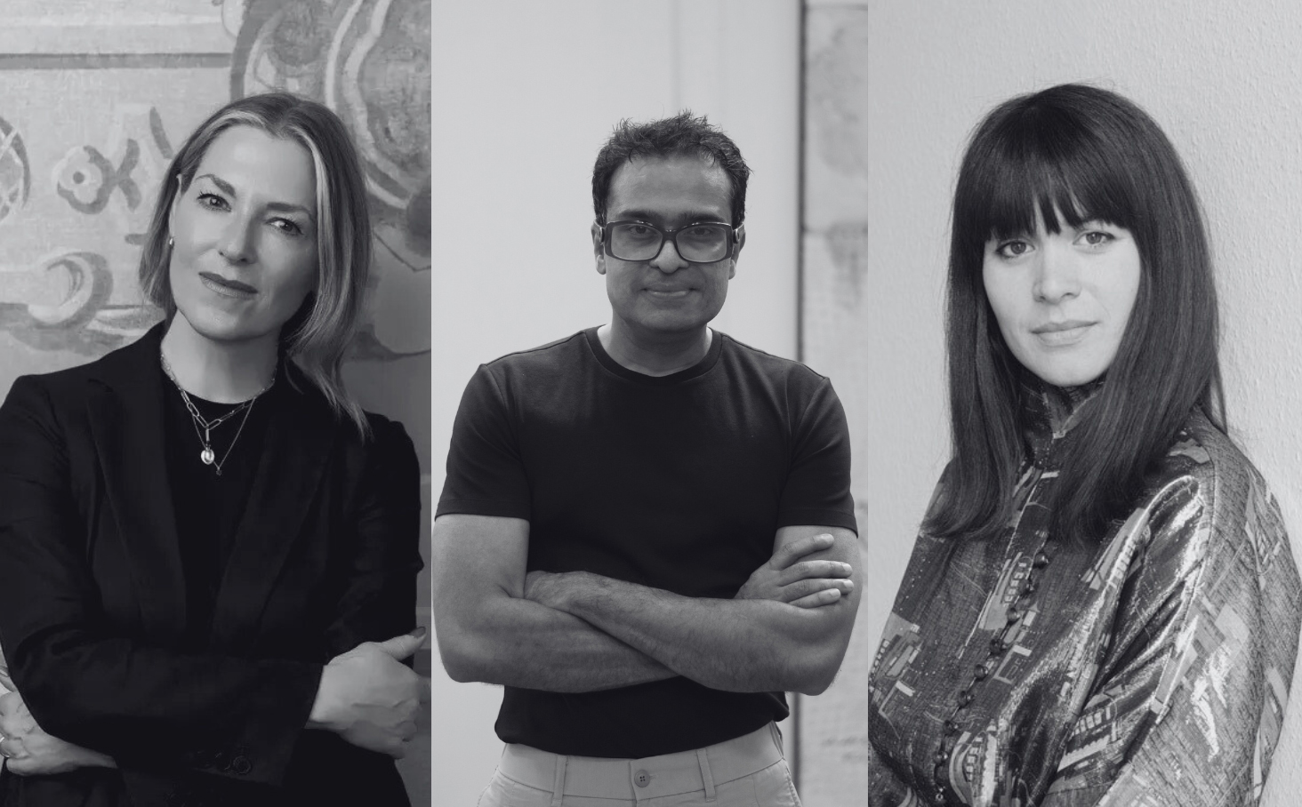 De gauche à droite : Edith Devaney, Jitish Kallat, Rebecca Lamarche-Vadel