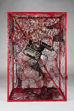 Chiharu Shiota, Inside of Memory, 2025 Mixed media 120 × 80 × 45 cm — 47 1/4 × 31 1/2 × 17 3/4 in.