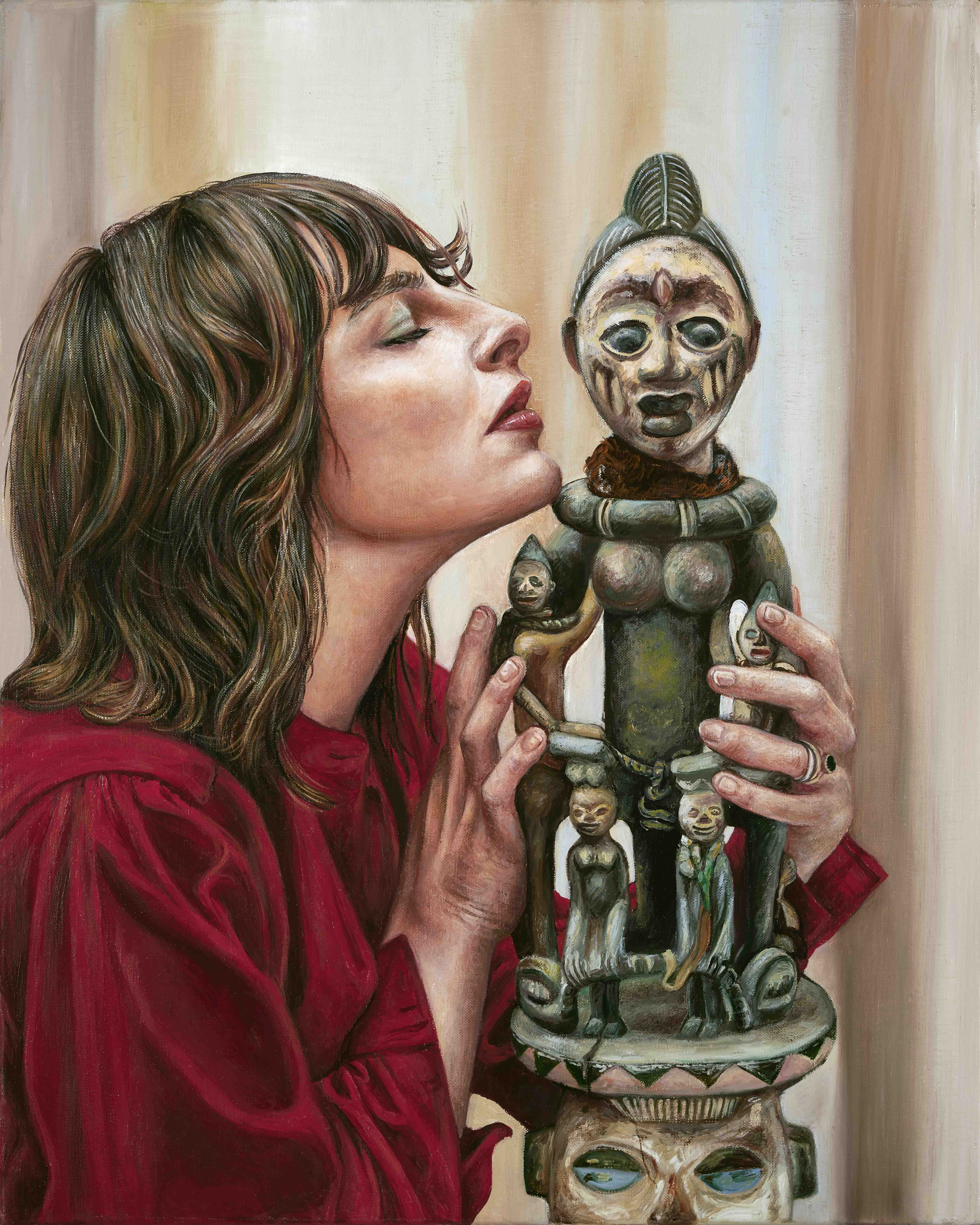Nazanin Pouyandeh La grande symbiose, 2026 Oil on canvas 50 × 40 cm — 19 3/4 × 15 3/4 in.