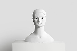 Prune Nourry, Jane Poupelet, Bronze (white patina) and marble eyes, 2025.