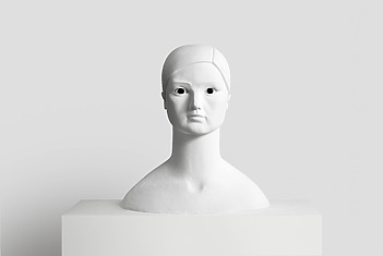 Prune Nourry, Jane Poupelet, Bronze (white patina) and marble eyes, 2025.